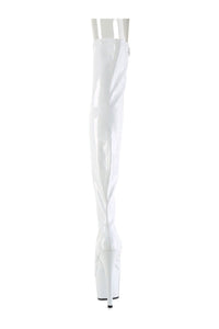 Pleaser ADORE-3011HWR White Hologram Thigh Boot in White Hologram