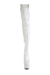 Pleaser ADORE-3063 White Patent Thigh Boot in White Patent