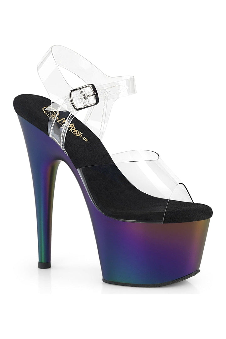Pleaser ADORE-708MCH Clear Vinyl Sandal in Clear Vinyl from SexyShoes.com