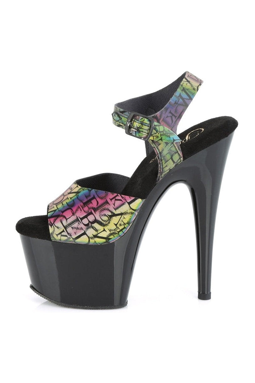 Pleaser ADORE-708N-LTP Sandal in Green Faux Leather