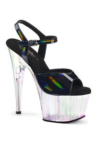 Pleaser ADORE-709HT Black Hologram Sandal in Black Hologram from SexyShoes.com
