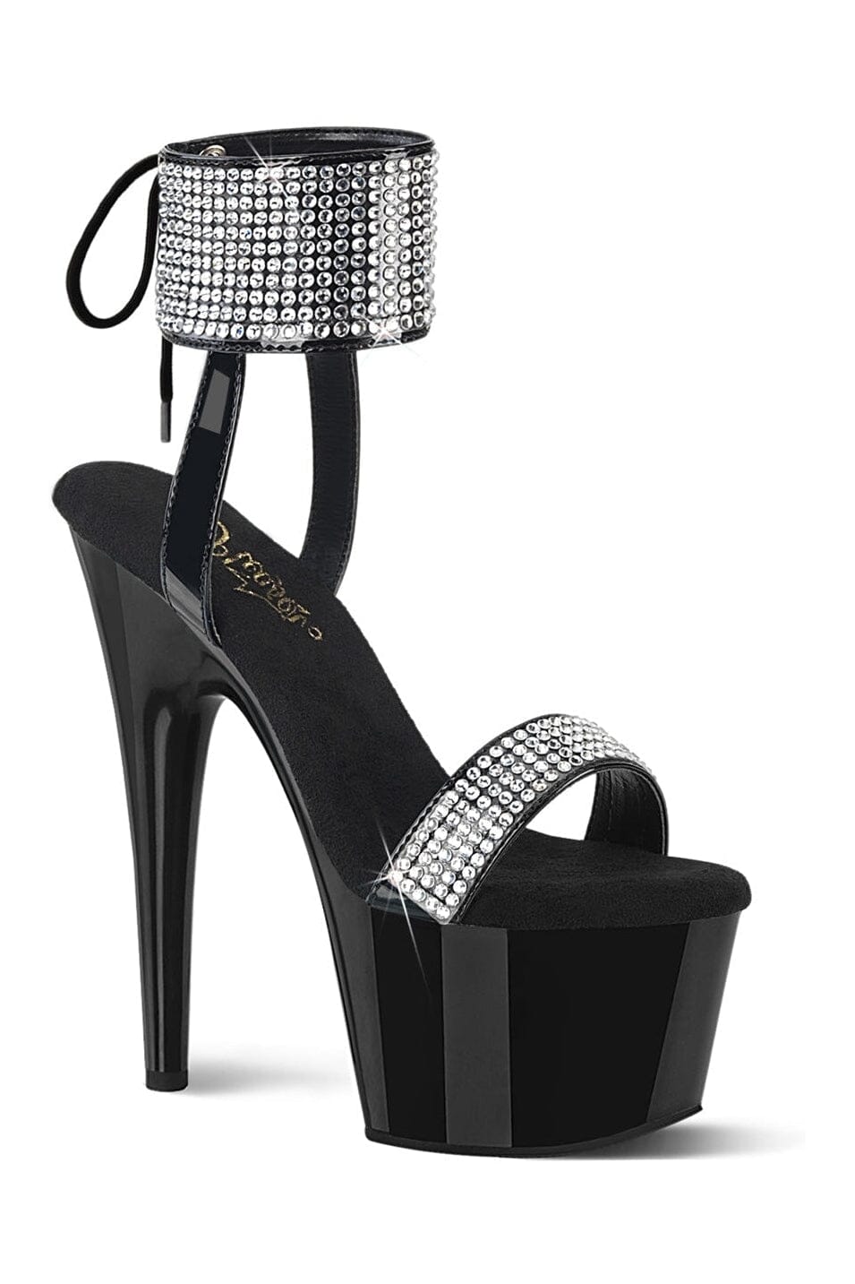 Pleaser ADORE-770 Black Patent Sandal in Black Patent from SexyShoes.com
