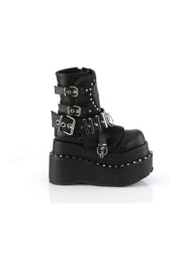 Demonia BEAR-150 Black Vegan Leather Ankle Boot in Black Vegan Leather