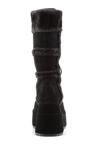 Demonia BEAR-202 Black Vegan Leather Knee Boot in Black Vegan Leather