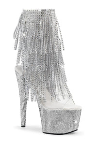 Pleaser BEJEWELED-1017RSF-7 Clear Vinyl Ankle Boot in Clear Vinyl from SexyShoes.com