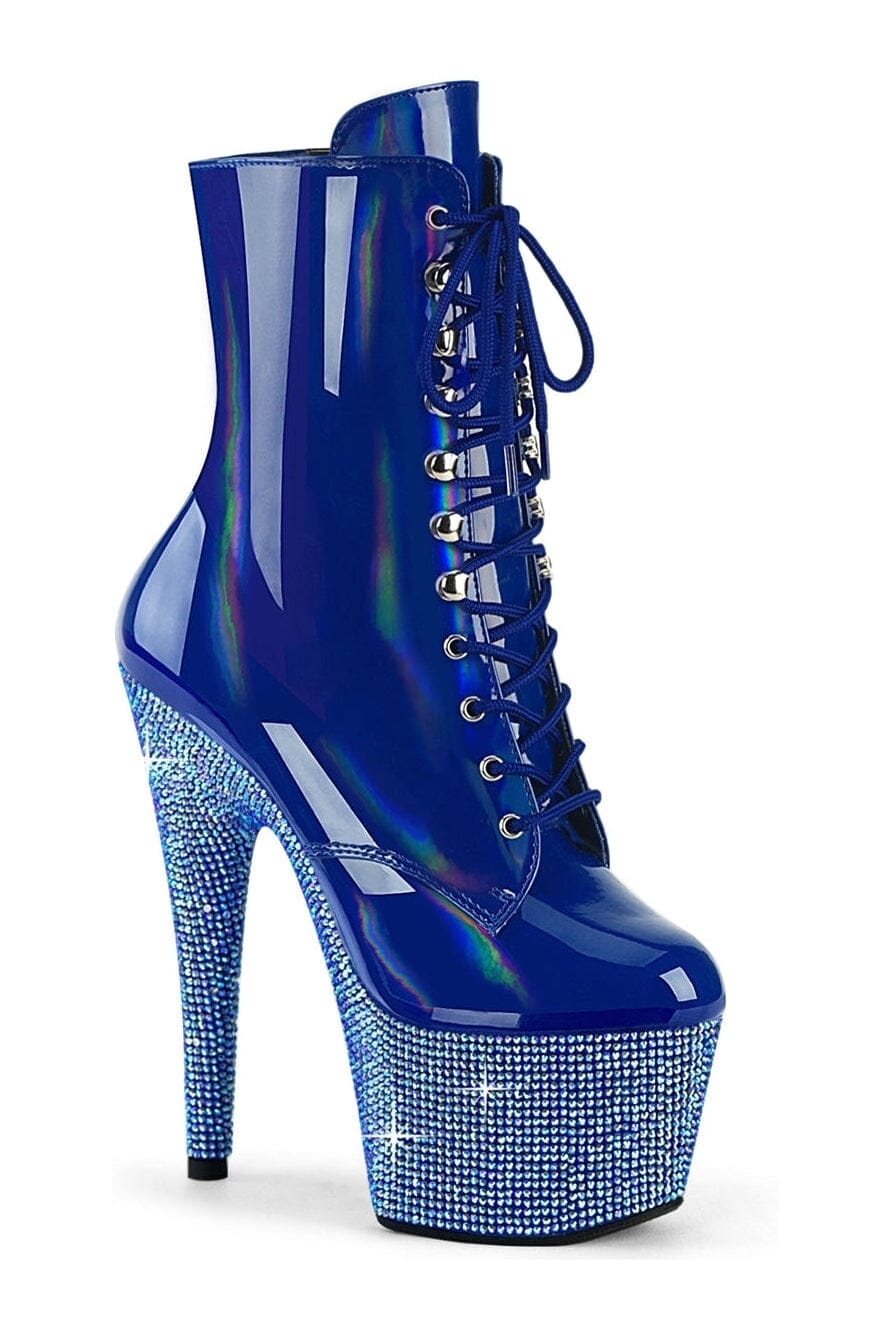 BEJEWELED-1020-7 Blue Patent Ankle Boot-Ankle Boots-Pleaser-Blue-10-Patent-SEXYSHOES.COM