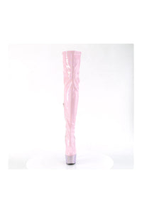 Pleaser BEJEWELED-3000-7 Pink Patent Thigh Boot in Pink Patent