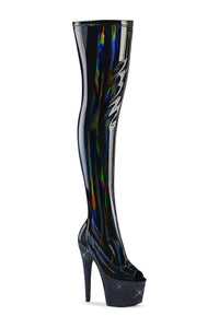 Pleaser BEJEWELED-3011-7 Black Patent Thigh Boot in Black Patent from SexyShoes.com