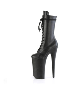 Pleaser BEYOND-1050WR Black Faux Leather Knee Boot in Black Faux Leather
