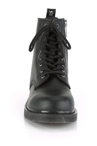 Demonia BOLT-100 Black Vegan Leather Knee Boot in Black Vegan Leather