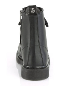 Demonia BOLT-100 Black Vegan Leather Knee Boot in Black Vegan Leather