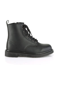 Demonia BOLT-100 Black Vegan Leather Knee Boot in Black Vegan Leather