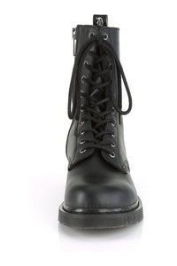 Demonia BOLT-200 Black Vegan Leather Knee Boot in Black Vegan Leather