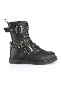 Demonia BOLT-250 Black Vegan Leather Knee Boot in Black Vegan Leather
