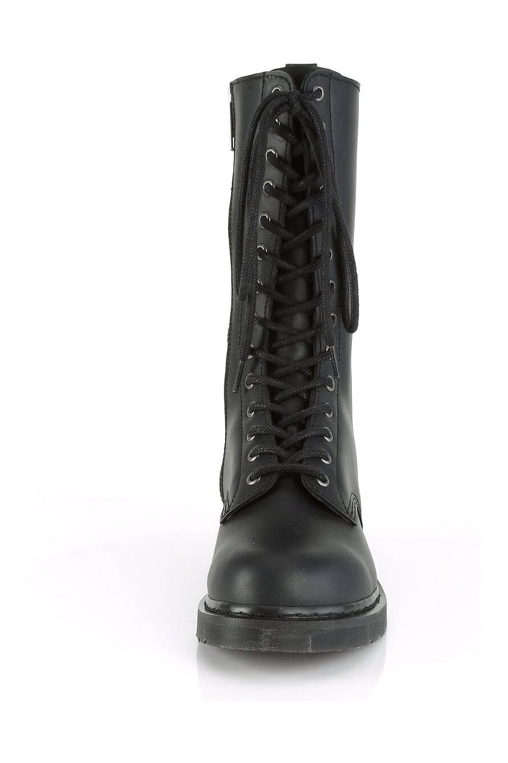BOLT-300 Black Vegan Leather Knee Boot-Knee Boots-Demonia-SEXYSHOES.COM