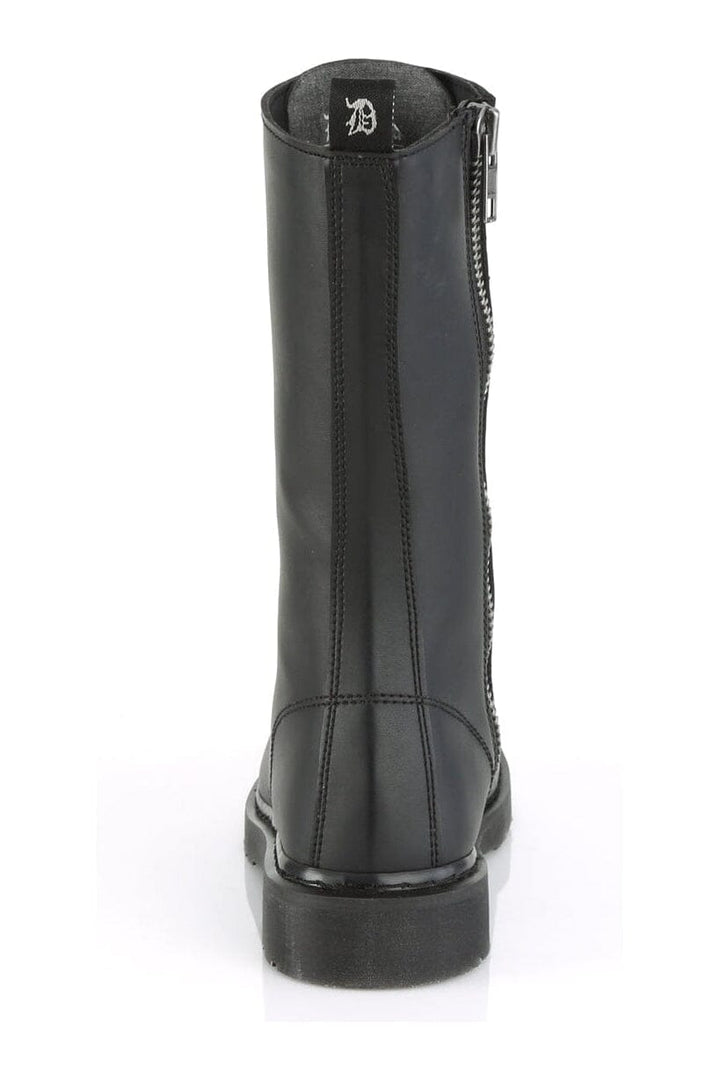 BOLT-300 Black Vegan Leather Knee Boot-Knee Boots-Demonia-SEXYSHOES.COM