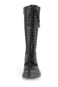 Demonia BOLT-400 Black Vegan Leather Knee Boot in Black Vegan Leather
