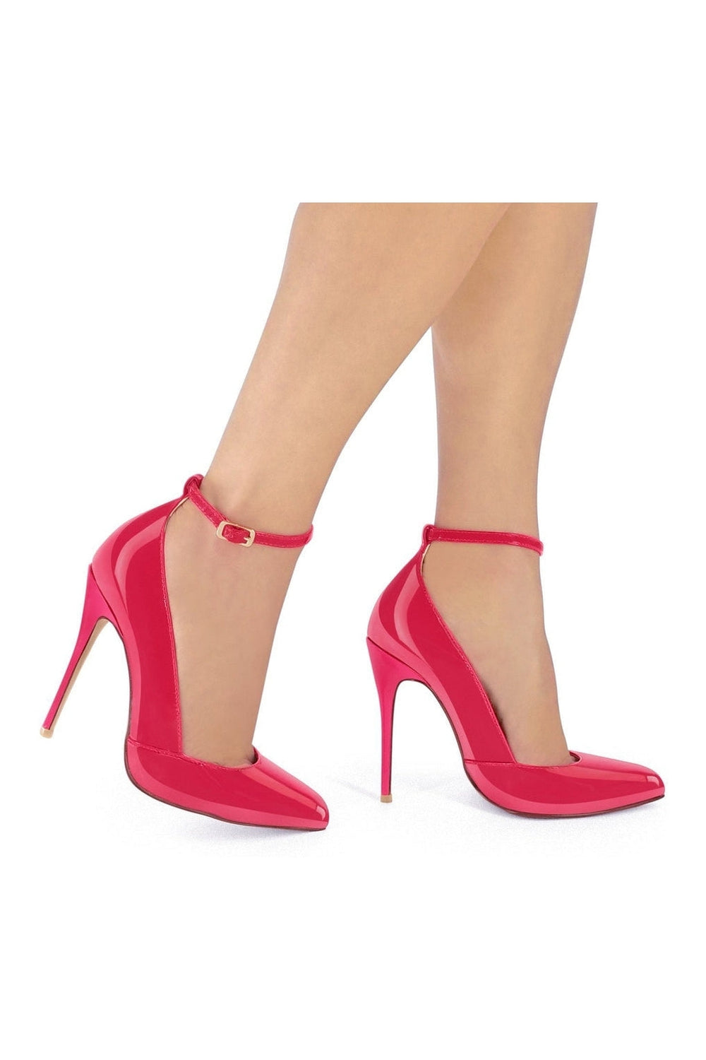 Sexy A-Line Ankle Strap Stiletto Pump-Pumps- Stripper Shoes at SEXYSHOES.COM