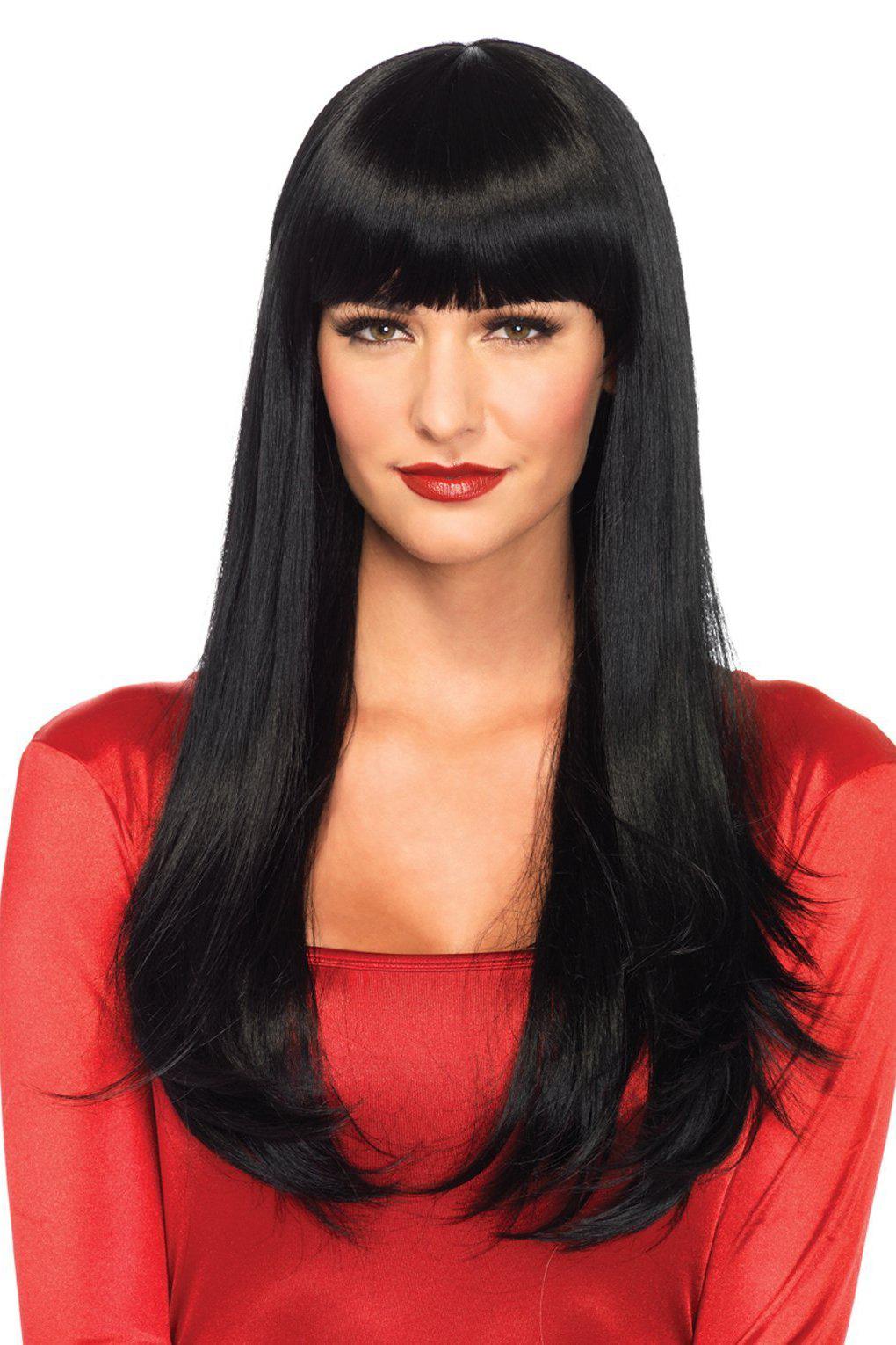 Leg Avenue Bangin' Long Straight Wig in Black  from SexyShoes.com