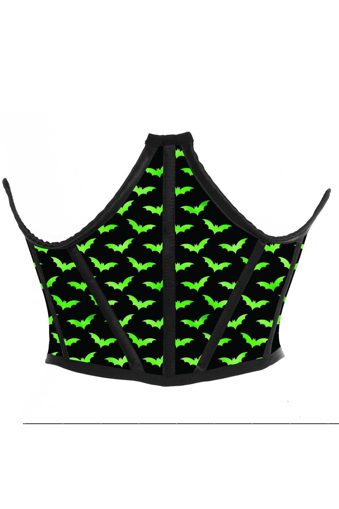 Black & Green Bats Satin Open Cup Waist Cincher-Devil Costumes-Daisy Corsets-Green-2X-SEXYSHOES.COM