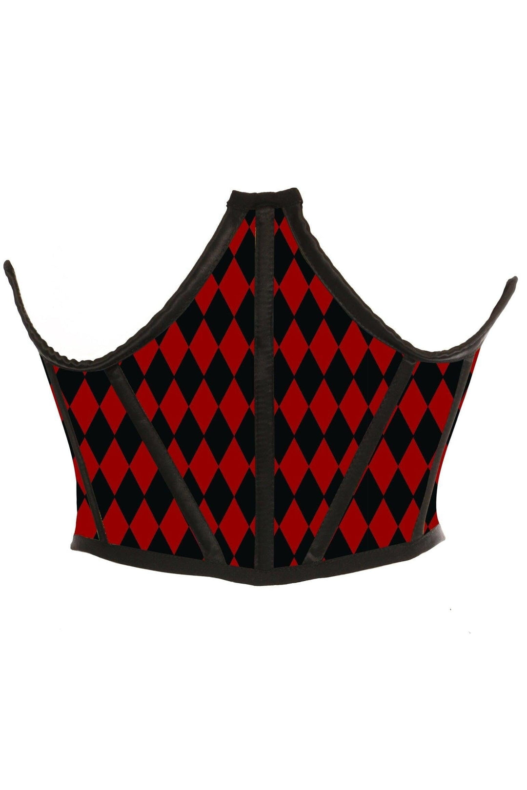 Black & Red Diamond Satin Open Cup Waist Cincher-Devil Costumes-Daisy Corsets-Red-2X-SEXYSHOES.COM