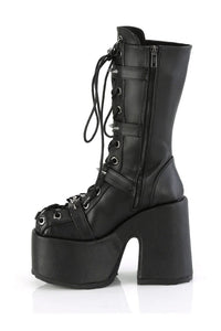 Demonia CAMEL-115 Black Vegan Leather Knee Boot in Black Vegan Leather