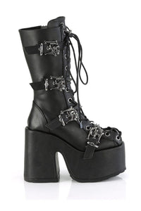 Demonia CAMEL-115 Black Vegan Leather Knee Boot in Black Vegan Leather