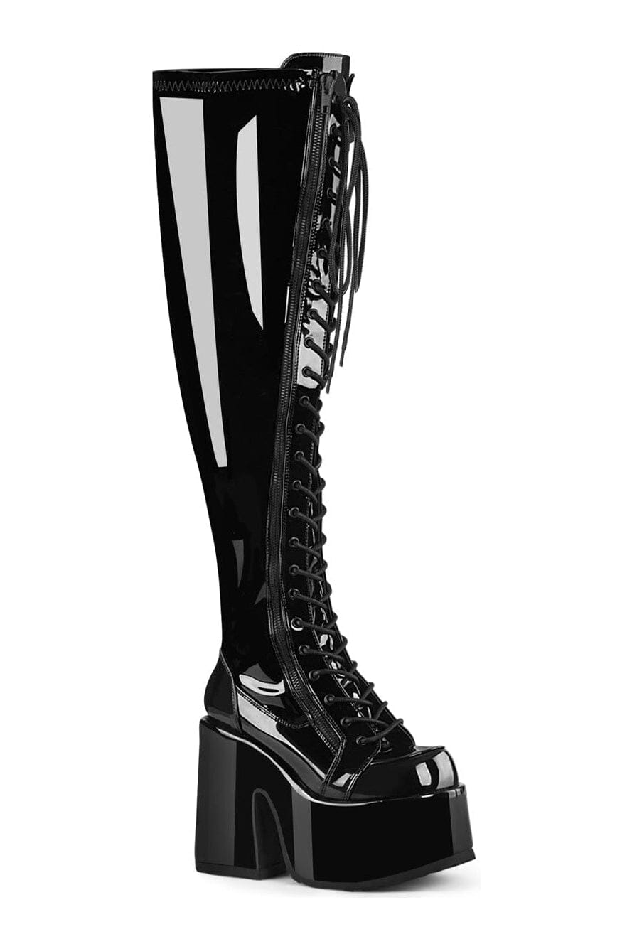 CAMEL-300WC Black Patent Thigh Boot-Thigh Boots-Demonia-Black-10-Patent-SEXYSHOES.COM