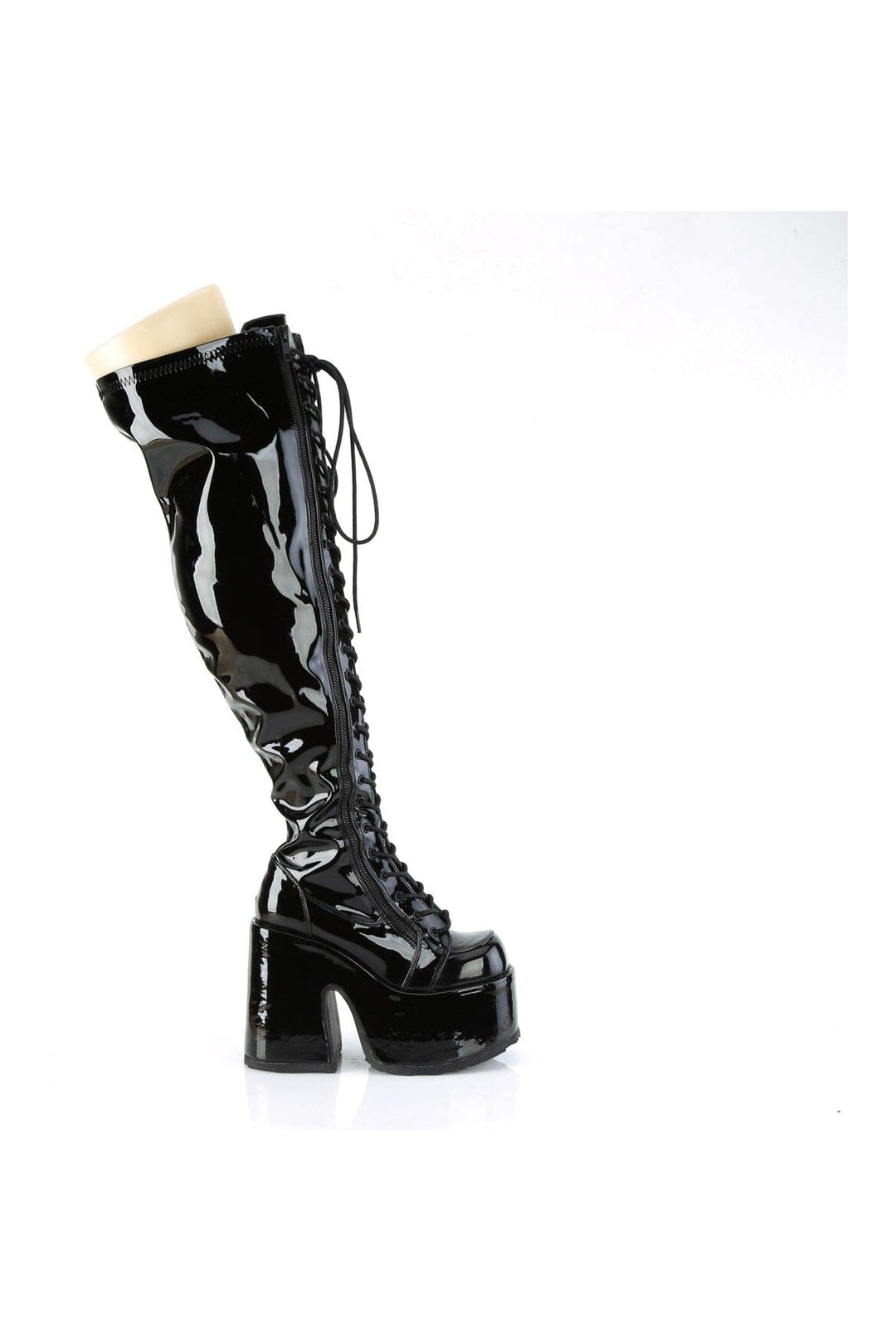 CAMEL-300WC Black Patent Thigh Boot-Thigh Boots-Demonia-SEXYSHOES.COM