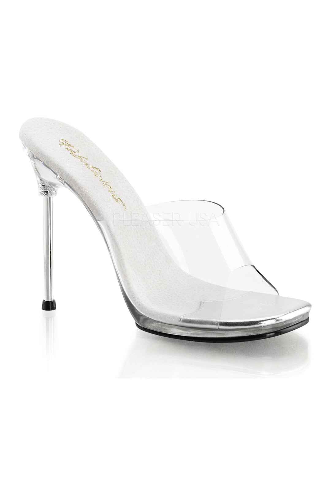 CHIC-01 Slide | Clear Vinyl-Slides-Fabulicious-Clear-9-Vinyl-SEXYSHOES.COM