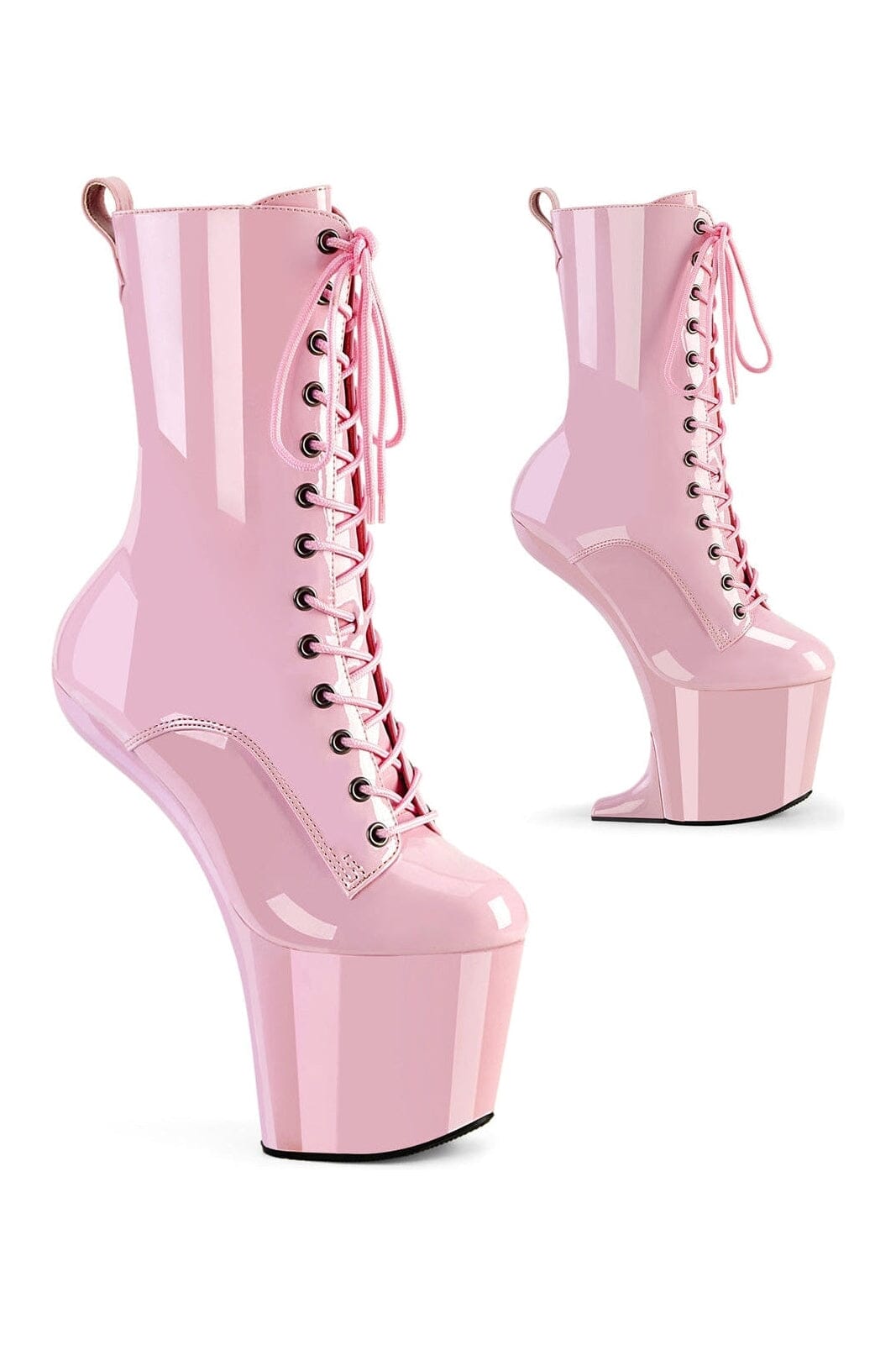 Pleaser CRAZE-1040 Pink Patent Ankle Boot in Pink Patent from SexyShoes.com