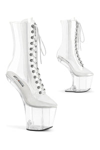 Pleaser CRAZE-1040C Clear Vinyl Ankle Boot in Clear Vinyl from SexyShoes.com