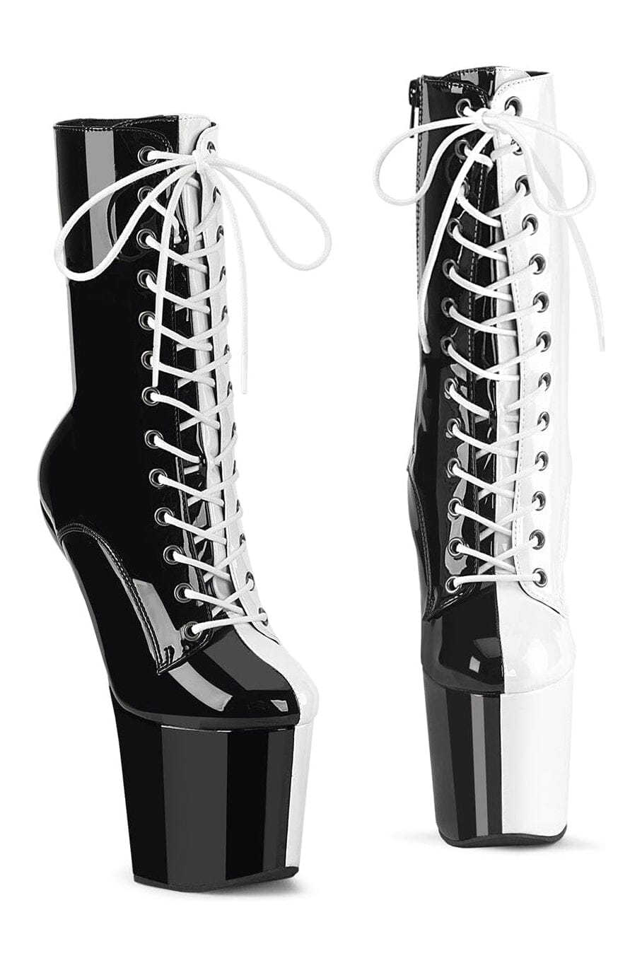 Pleaser CRAZE-1040TT Black Patent Ankle Boot in Black Patent from SexyShoes.com