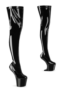Pleaser CRAZE-3000 Black Patent Thigh Boot in Black Patent from SexyShoes.com