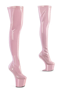 Pleaser CRAZE-3000 Pink Patent Thigh Boot in Pink Patent from SexyShoes.com