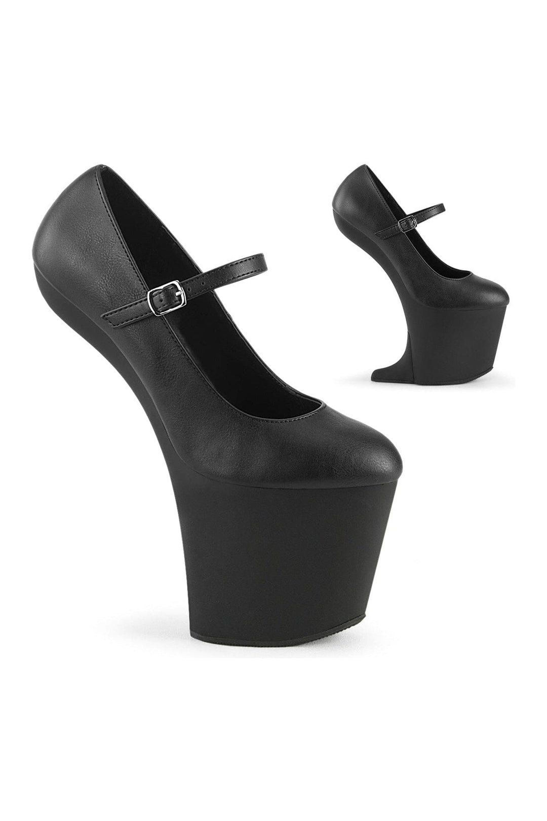 Pleaser CRAZE-880 Black Faux Leather Pump in Black Faux Leather from SexyShoes.com