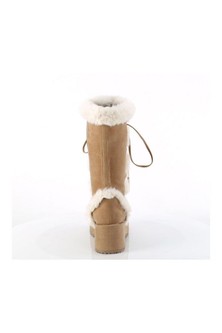 CUBBY-311 Brown Vegan Suede Knee Boot-Knee Boots-Demonia-SEXYSHOES.COM