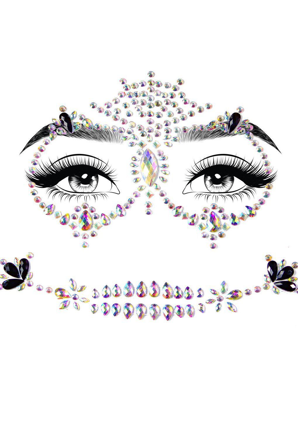 Calavera Adhesive Face Jewels-Body Jewelry-Leg Avenue-Multi-O/S-SEXYSHOES.COM