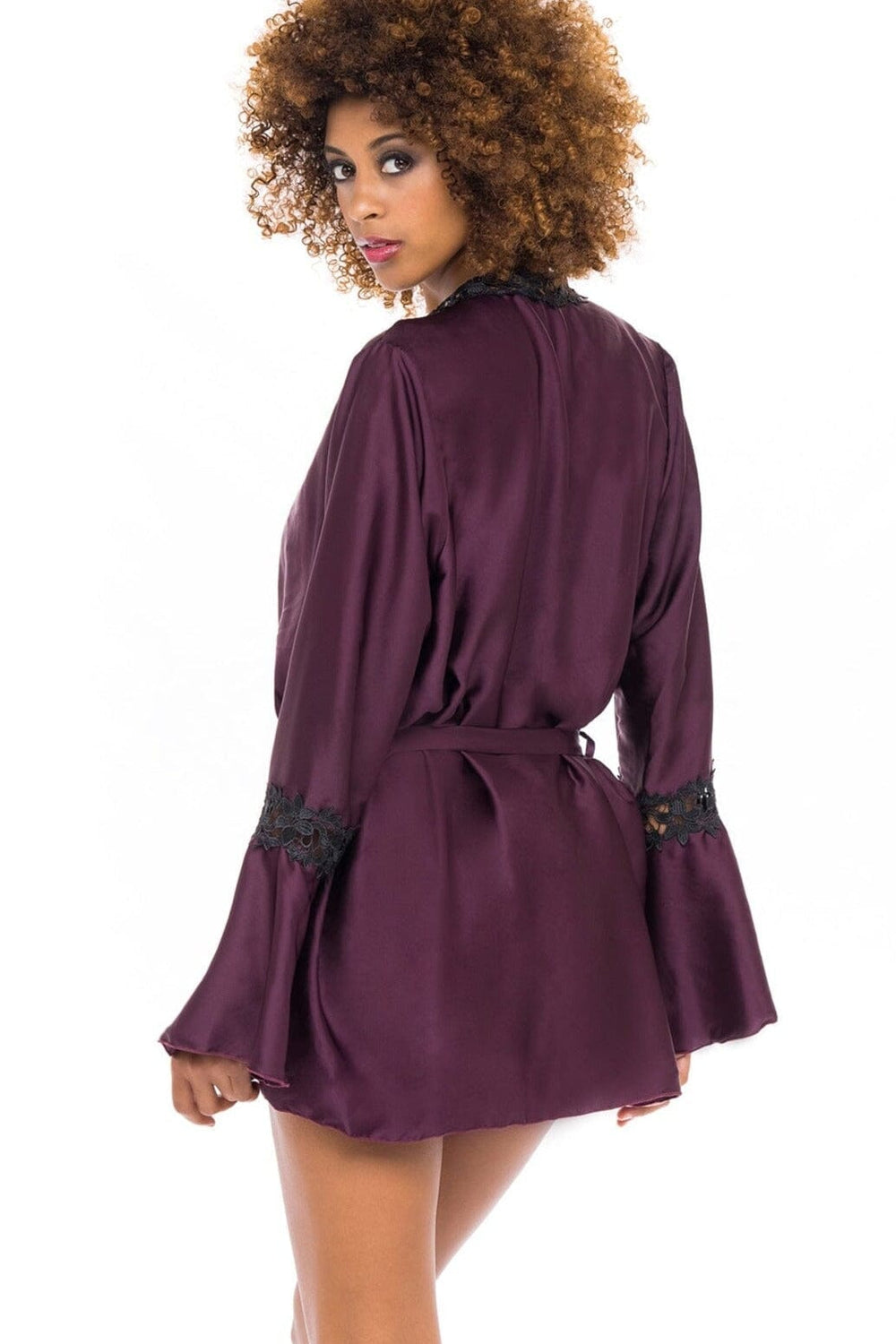 Charmeuse Robe With Bell Sleeves-Gowns + Robes-Oh La La Cheri-SEXYSHOES.COM
