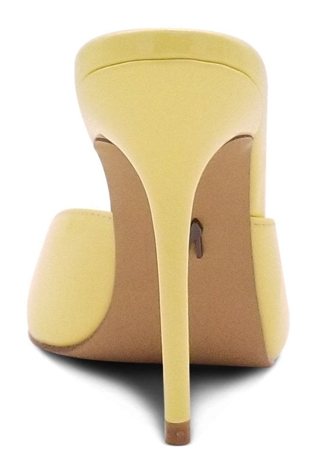 Micro Stiletto Sexy Mule-Slides-Sexyshoes Signature-Yellow-SEXYSHOES.COM