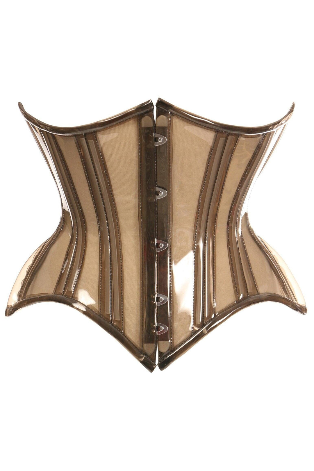 Clear Curvy Underbust Waist Cincher Corset-Devil Costumes-Daisy Corsets-Brown-2X-SEXYSHOES.COM