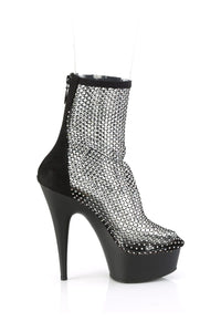 Pleaser DELIGHT-1009 Black Faux Suede Ankle Boot in Black Faux Suede