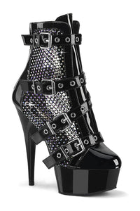 Pleaser DELIGHT-1013RM Black Patent Ankle Boot in Black Patent from SexyShoes.com