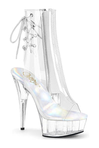 Pleaser DELIGHT-1018C Clear Vinyl Ankle Boot in Clear Vinyl from SexyShoes.com