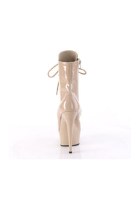 Pleaser DELIGHT-1020 Nude Patent Ankle Boot in Nude Patent
