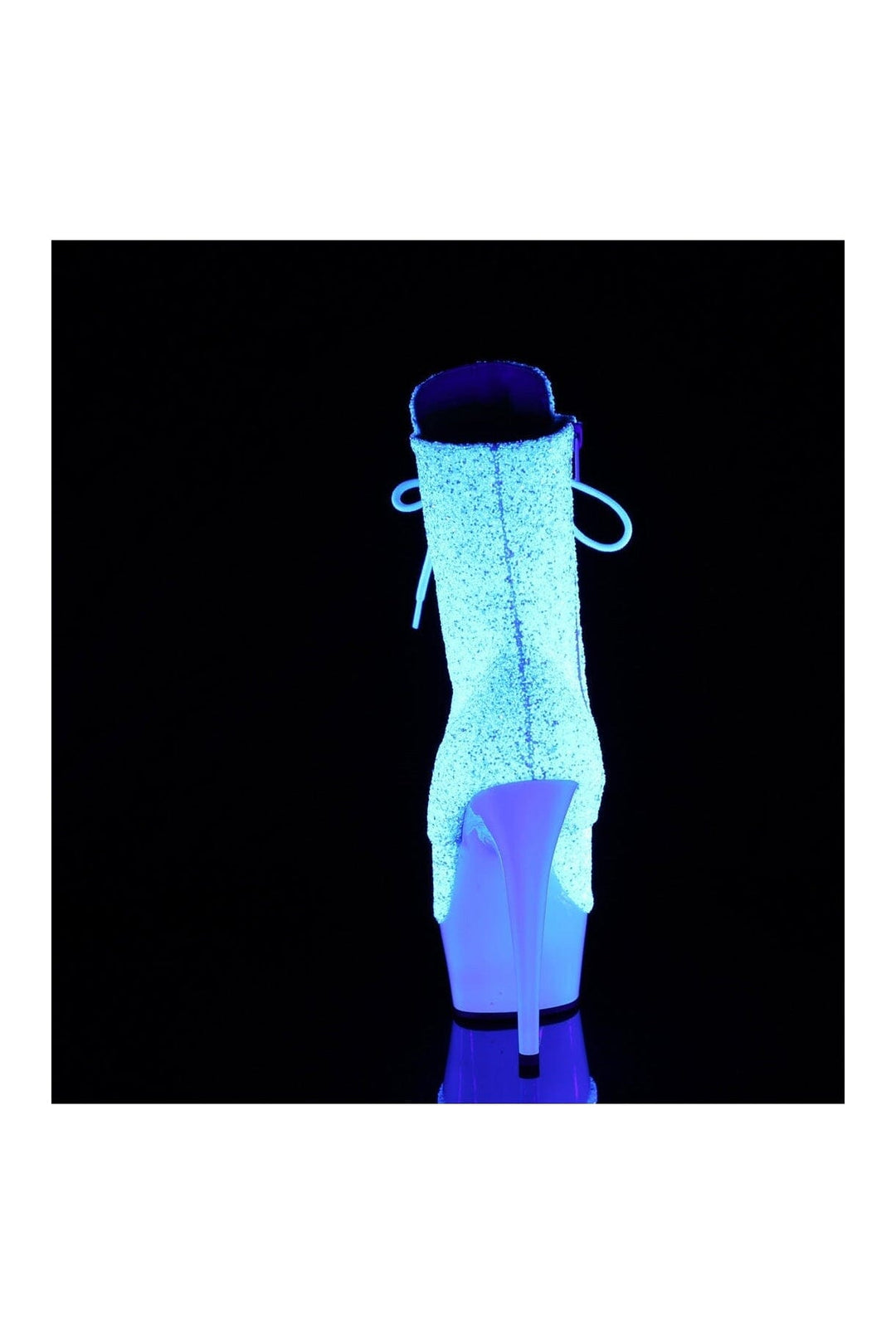 Pleaser DELIGHT-1020LG White Glitter Ankle Boot in White Glitter