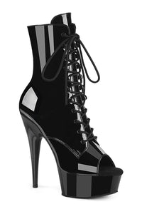 Pleaser DELIGHT-1021 Black Patent Ankle Boot in Black Patent from SexyShoes.com