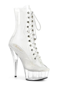 Pleaser DELIGHT-1021C Clear Vinyl Ankle Boot in Clear Vinyl from SexyShoes.com