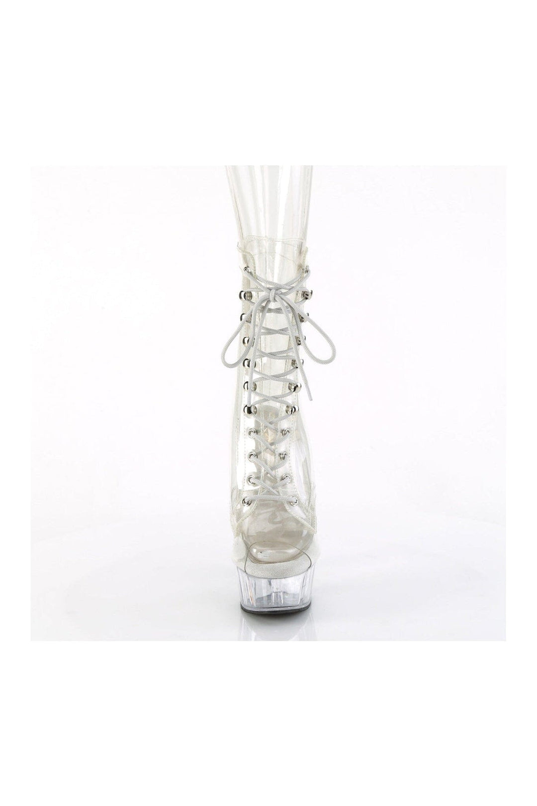 Pleaser DELIGHT-1021C Clear Vinyl Ankle Boot in Clear Vinyl