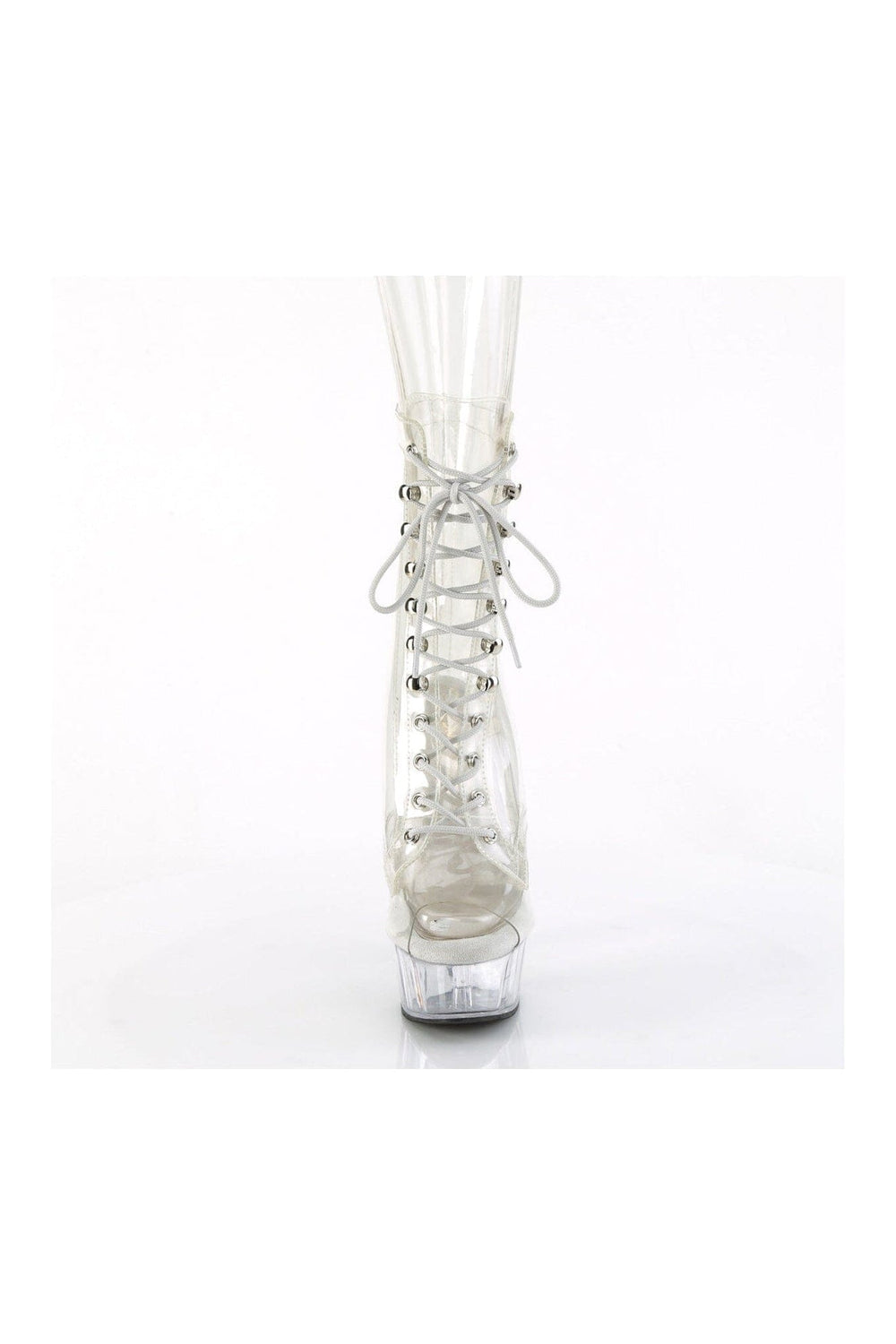 Pleaser DELIGHT-1021C Clear Vinyl Ankle Boot in Clear Vinyl